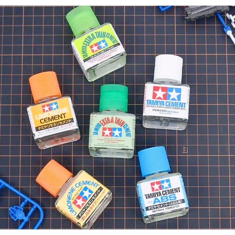 Tamiya Model Paint Set - 40ml モデル接着剤 87003/87038/87134/87182 フローシーム速乾接着剤 オレンジフレーバー シームレス生産用着色塗料
