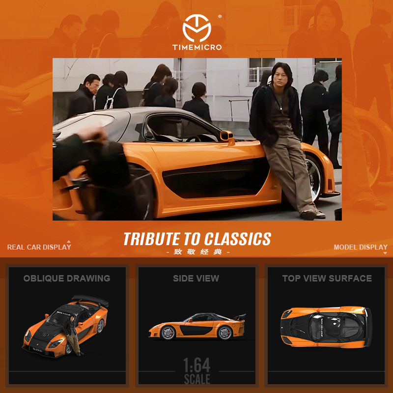 Die Cast Car 1 64 - タイムマイクロ-TM 1/64 ワイルド・スピード マツダ RX-7 ダイキャストカーモデル
