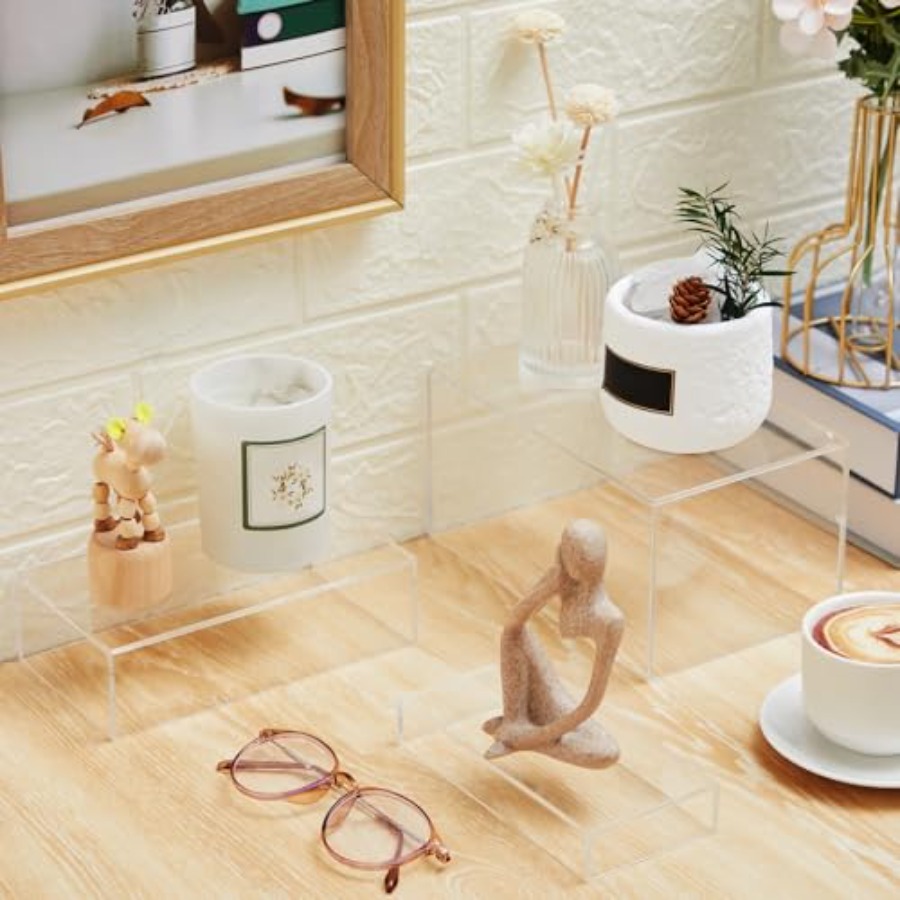 ケータリング用デザートテーブルライザーセット：アクリル製、透 - Display Risers Set のレビューと価格