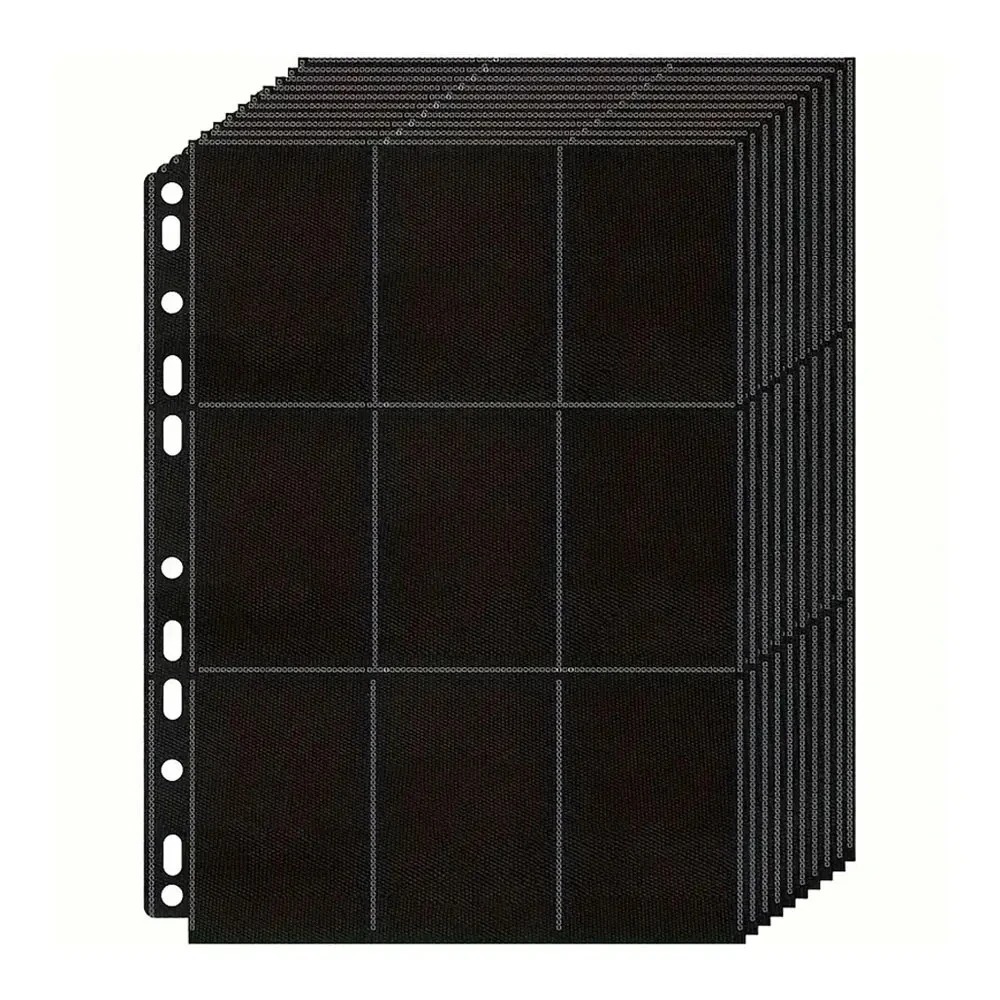 10枚組 ブラック 9ポケット A4 トレーディングカードバ - Trading Card Binder のレビューと価格
