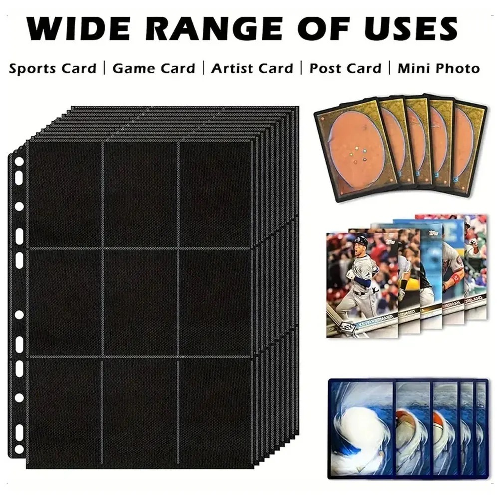 10枚組 ブラック 9ポケット A4 トレーディングカードバ - Trading Card Binder のレビューと価格